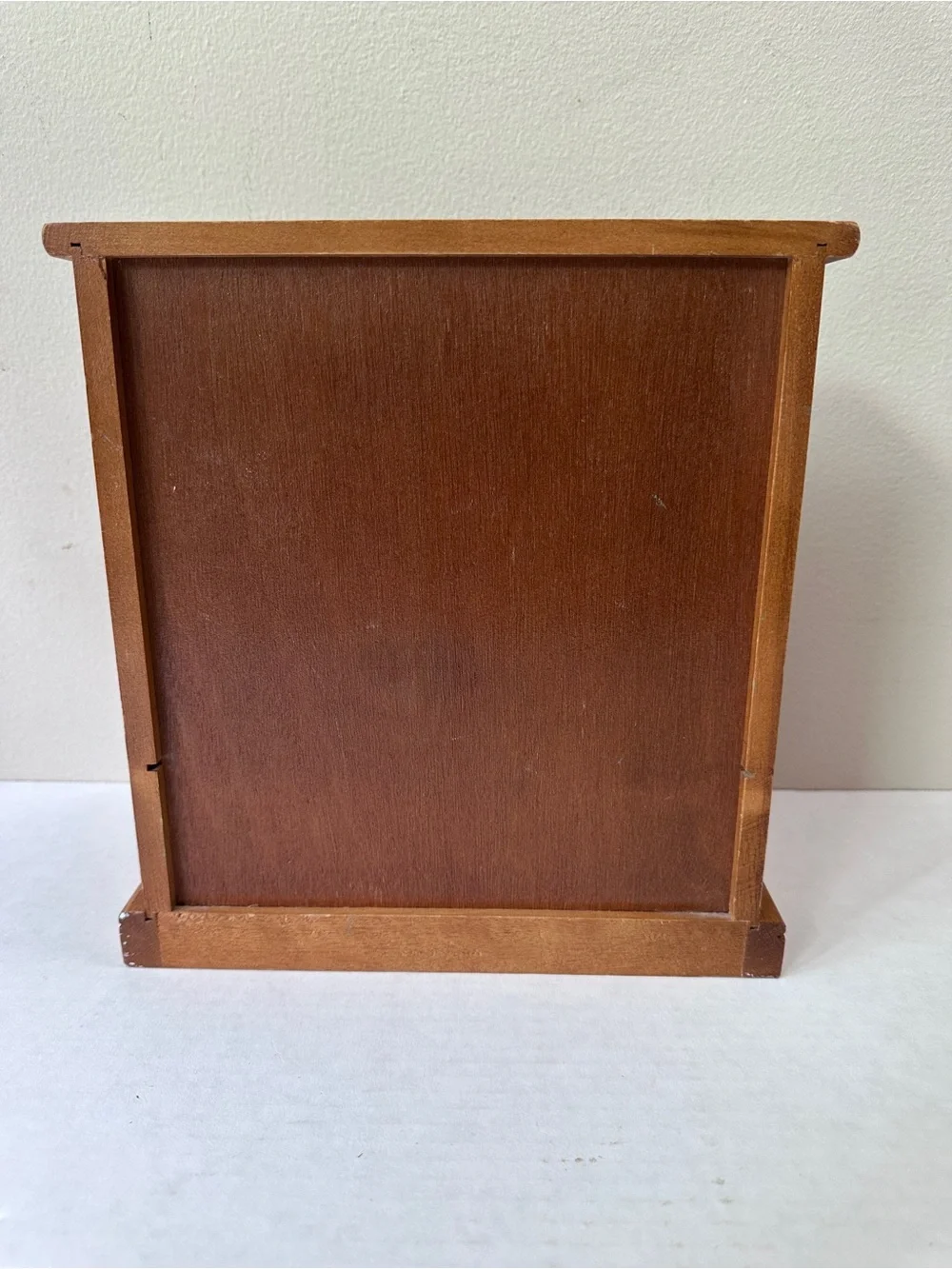Vintage Wooden Jewelry Armoire Box Etched Glass Rose Doors Drawer